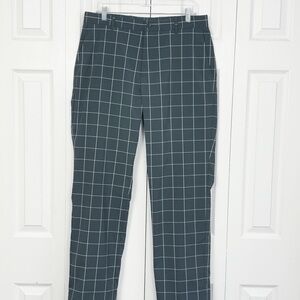 Slazenger Gray Check Print Modern Fit Straight Leg Golf Pants 34x32